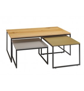 CLUBIC - Table basse dessus placage chêne