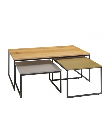 CLUBIC - Table basse dessus placage chêne