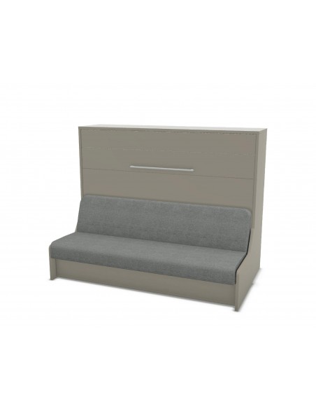 MAGIK - Armoire lit escamotable horizontale avec canapé accoudoirs en bois