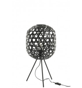 Lampe De Bureau Trepied Rond Bambou/Metal