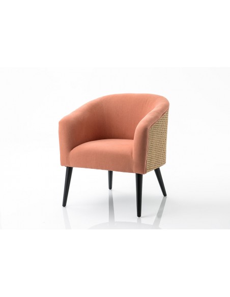 Fauteuil cannage rose ELODIE