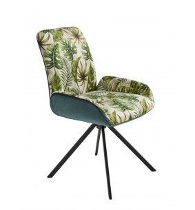 OLYMPE - Chaise pivotante avec rappel Feuilles