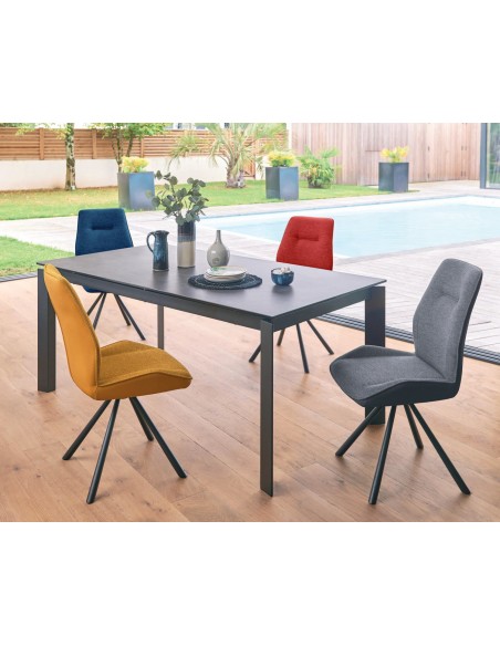RIS - Table rectangulaire IRIS 4 pieds 1 allonge de 60 cm