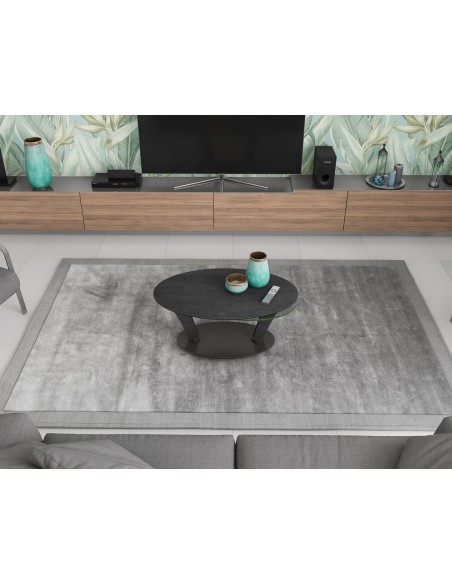 VALIA - Table basse 2 plateaux pivotant,
