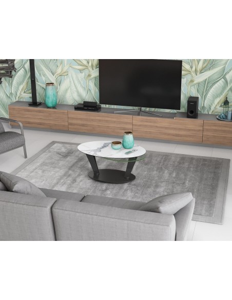 VALIA - Table basse 2 plateaux pivotant,