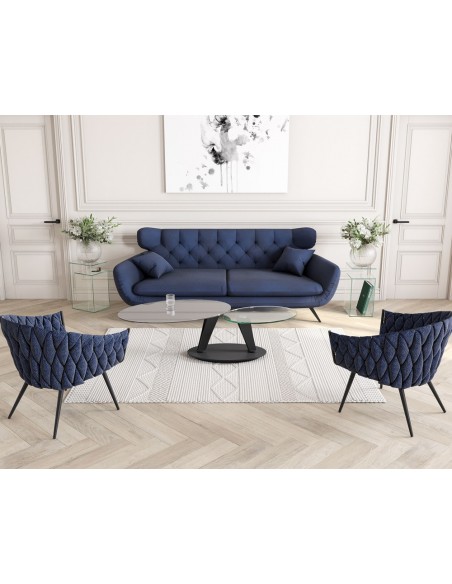 VALIA - Table basse 2 plateaux pivotant,