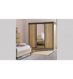EIFFEL - Armoire 2 portes miroir