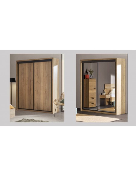 EIFFEL - Armoire 2 portes miroir