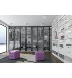 MODULAIRE - Armoire 4 portes verre