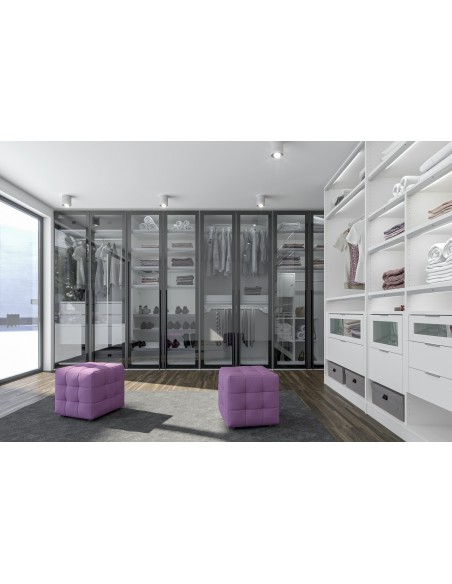 MODULAIRE - Armoire 4 portes verre