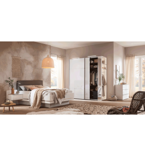 MARCATO - Lit pour couchage 140x190 avec 1 chevet,...