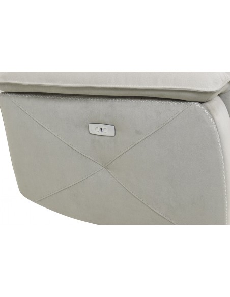 BALTIMORE - Canapé d'angle en microfibre avec 2 relax électriques avec bar et 1 prise USB