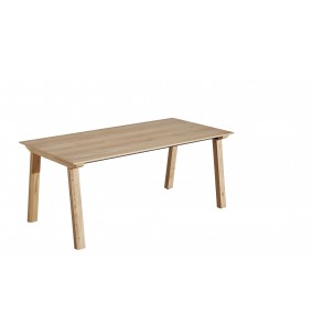 BROOK - Table 4 pieds 1 allonge de 100 cm en chêne massif