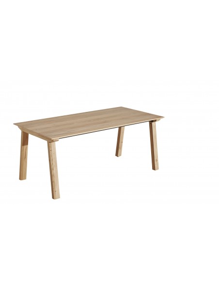 BROOK - Table 4 pieds 1 allonge de 100 cm en chêne massif