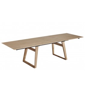 BROOK - Table pieds U en bois 1 allonge de 100 cm 2