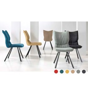 HARON - Chaise tissu pieds métal
