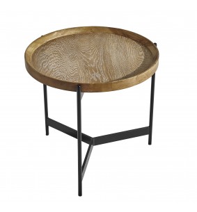 NOÉ - Table basse ronde placage chêne 55 cm