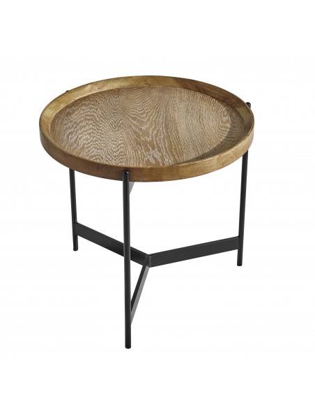 NOÉ - Table basse ronde placage chêne 55 cm