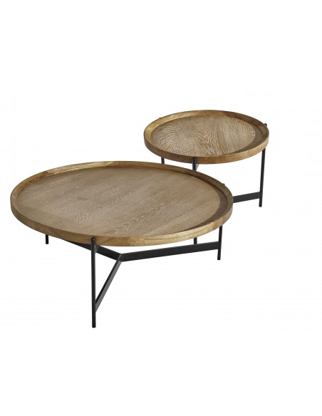NOÉ - Table basse ronde placage chêne 55 cm