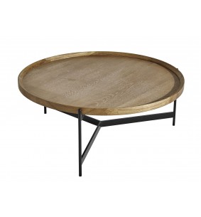 NOÉ - Table basse ronde placage chêne 100 cm