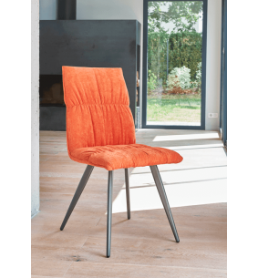 CONCEPT - Chaise en tissu et pieds en métal gris