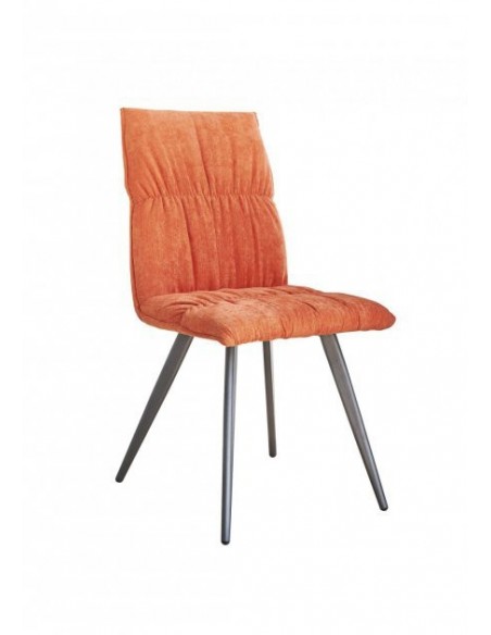 CONCEPT - Chaise en tissu et pieds en métal gris