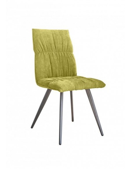 CONCEPT - Chaise en tissu et pieds en métal gris