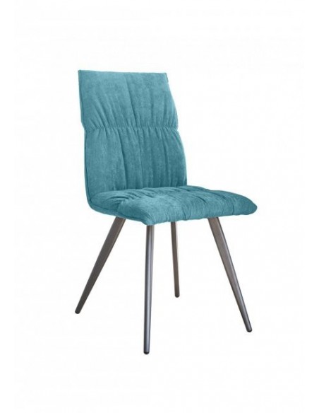 CONCEPT - Chaise en tissu et pieds en métal gris