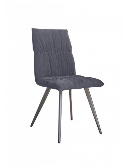 CONCEPT - Chaise en tissu et pieds en métal gris