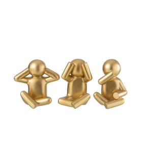 P'tit Maurice - Figurines dorée, assortiment de 3 