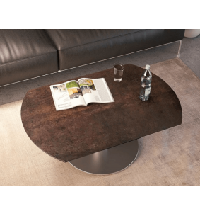 UNA - Table basse extensible plateau céramique pied acier... 2
