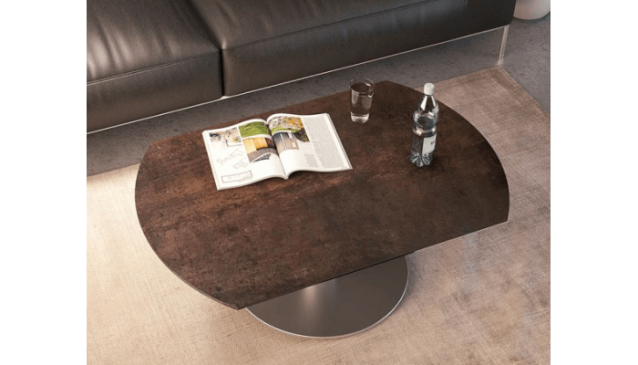 UNA - Table basse extensible plateau céramique...
