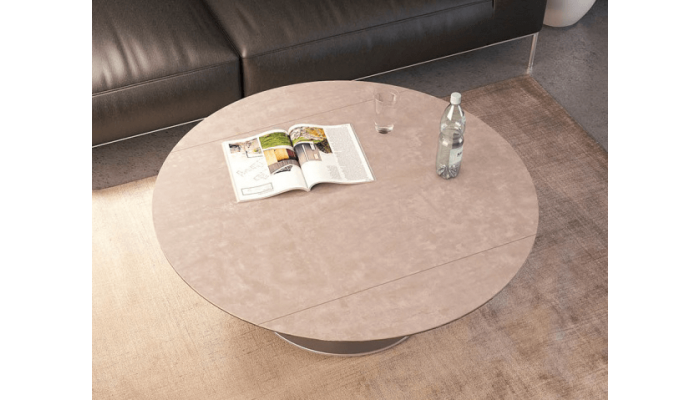 UNA - Table basse extensible plateau céramique...
