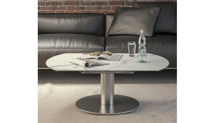 UNA - Table basse extensible plateau céramique...