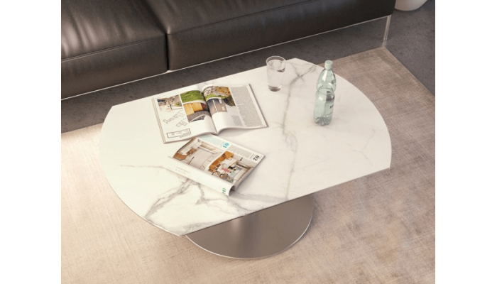 UNA - Table basse extensible plateau céramique...