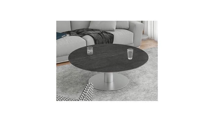 UNA - Table basse extensible plateau céramique...