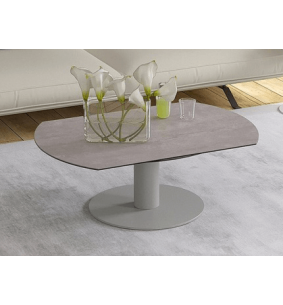 UNA - Table basse extensible plateau céramique pied acier... 2