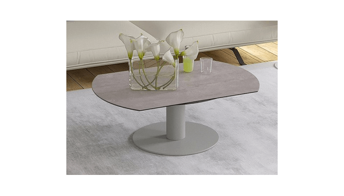 UNA - Table basse extensible plateau céramique...