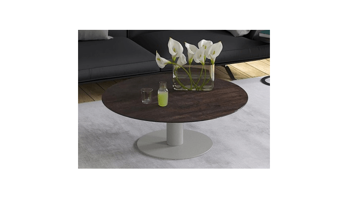 UNA - Table basse extensible plateau céramique...