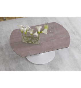 UNA - Table basse extensible plateau céramique pied acier...