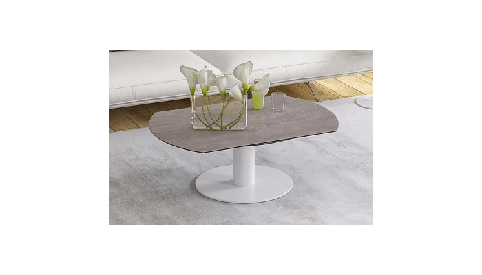 UNA - Table basse extensible plateau céramique...