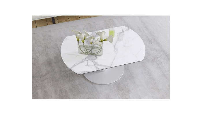 UNA - Table basse extensible plateau céramique...
