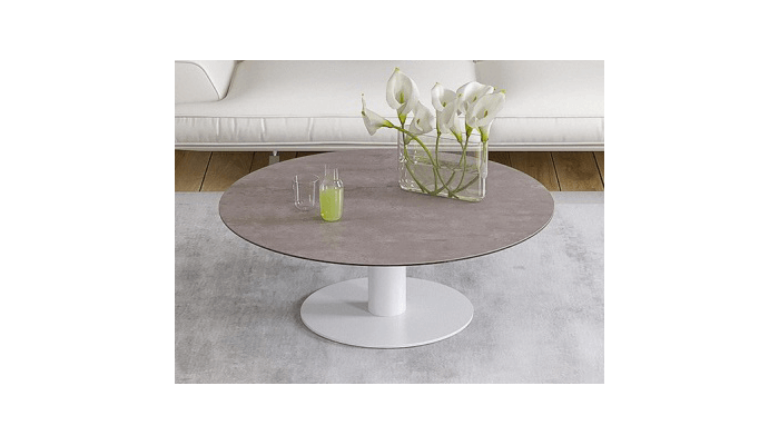 UNA - Table basse extensible plateau céramique...