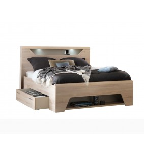 MULTY - Cadre de lit avec tiroirs pour rangement 140 x...