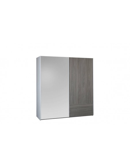 HARON - Armoire 1 porte pleine 1 porte miroir