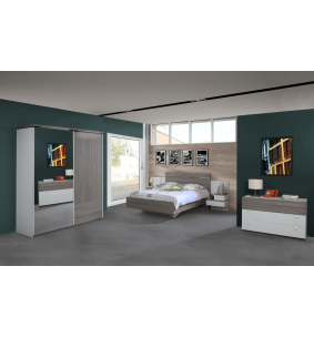 HARON - Armoire 1 porte pleine 1 porte miroir 2