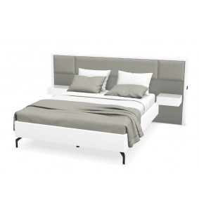 PERLA - Cadre de lit 160 x 200 cm sur pieds tête large 2...