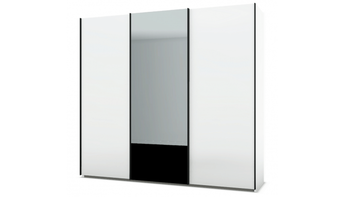 PERLA - Armoire 3 portes 1 porte miroir