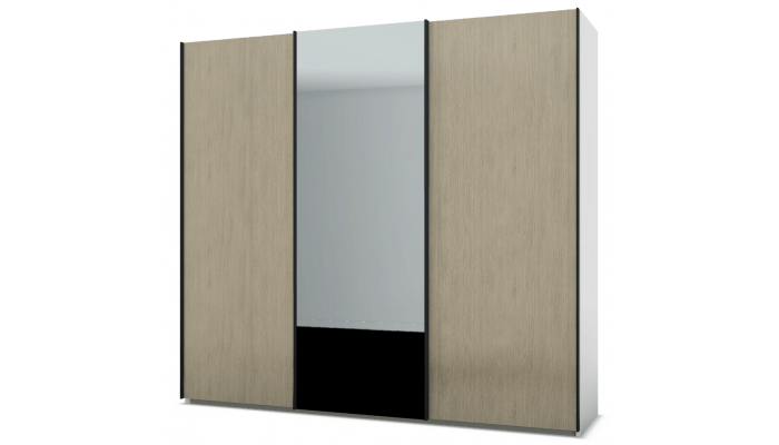 PERLA - Armoire 3 portes 1 porte miroir