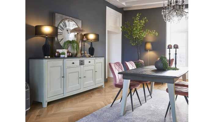 RAFFINE - Chaise tissu pied métal